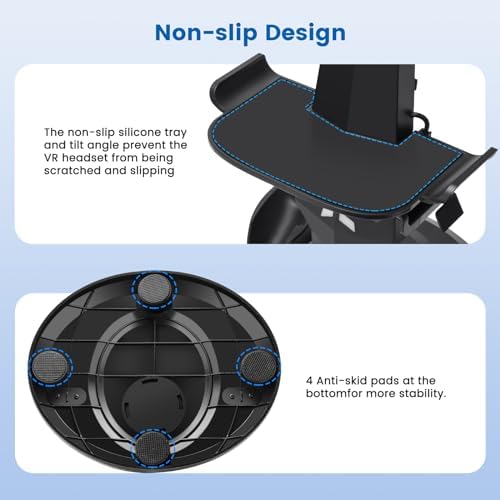 alcopanda VR Headset Charging Dock for Meta Quest 3/Quest 3S/Quest 2, VR Charging Stand for Quest 3 Accessories VR Stand Supports Charging Headset with Type C Cable and fit Controller with Cover - 4