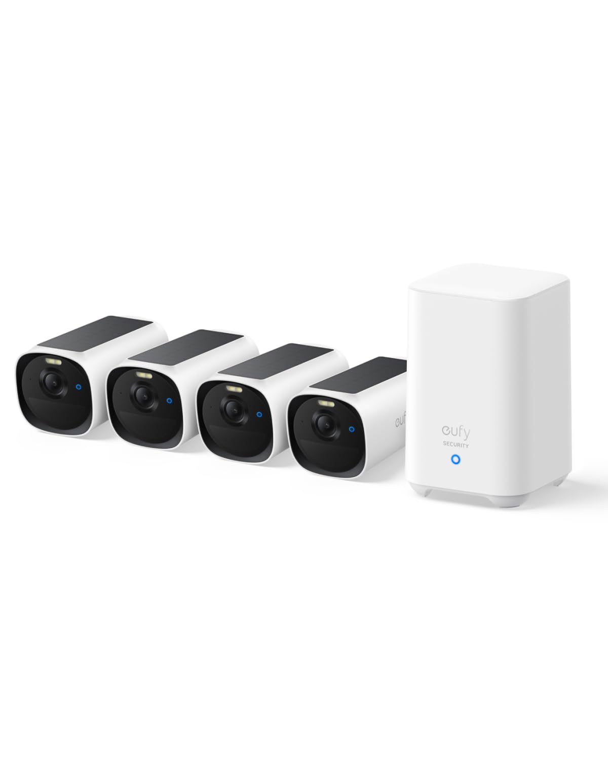 eufy Security eufyCam E40 4-Kamera-Set mit Homebase 2, kabellose 2K Solarkamera für außen, mit integriertem Solarpanel, MaxColor-Nachtsicht, erweiterbarer lokaler Speicher, ohne monatliche ABO-Kosten