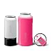 BrüMate HOPSULATOR TRíO 3-in-1 Stainless Steel Insulated Can Cooler, Works With 12 Oz, 16 Oz Cans And As A Pint Glass (Neon Pink)