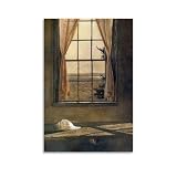 WurBu Andrew Wyeth Painter Works《Her Room》Printed Posters Decorative Painting Canvas Wall Art Living Rooms Bedroom Painting 16x24inch(40x60cm)