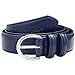 Falari Women Genuine Leather Belt Fashion Dress Belt With Single Prong Buckle 6028-Navy-M