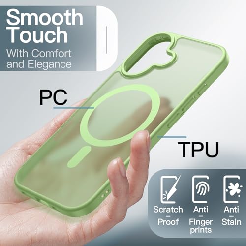 Image of JETech Magnetic Case for iPhone 17 6.3-Inch Compatible with MagSafe, Translucent Matte Back Slim Minimalist Shockproof Phone Cover (Sage)