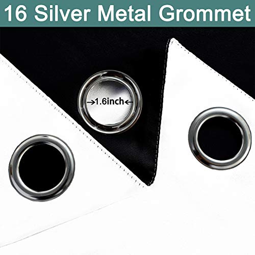 Image of Yakamok Full Shading Curtain for Patio Door,Thermal Insulated Backing Sliding Glass Door Drape with Silver Grommet for Villa(1 Panel, 100W x 84L, Pure White)