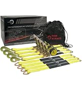 LONGLC Car Wheel Tie Straps with Heavy Duty Spring Buckles-2Inchx10Feet 3,333 LB Safe Working Loa...