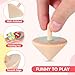 NUOBESTY Spinning Top, 12 Pcs Kids Wood Spinning Top Toy DIY Unfinished Wooden Gyroscope Rotating Plaything for Party Favors, Game, Classroom Rewards, Education Toys