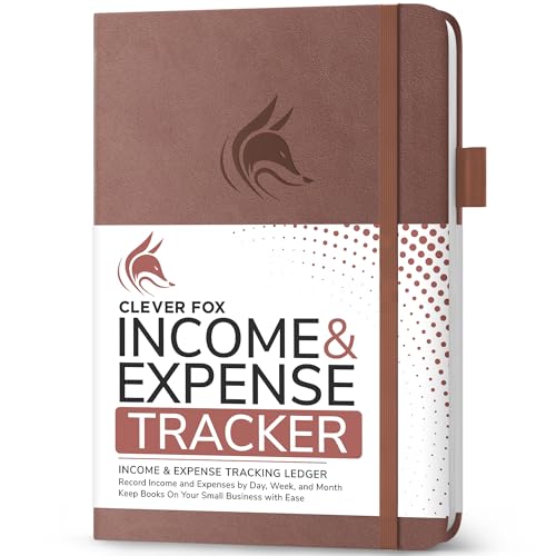 Image of Clever Fox Income & Expense Tracker – Accounting & Bookkeeping Ledger Book for Small Business – 1-Year Record Notebook, A5 (Dark Terracotta)