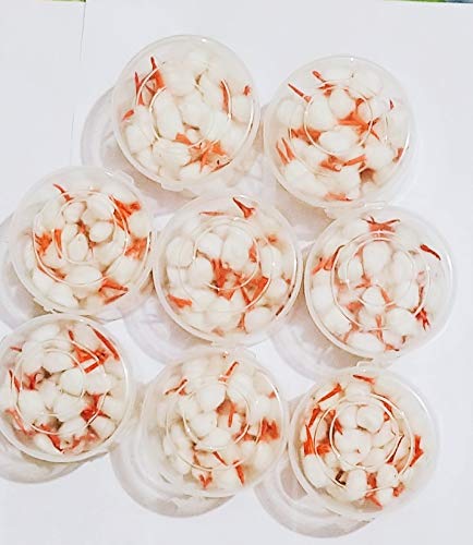 Cotton Pooja Batti with Plastic Storage Box Pack of 8 Boxes (Kesar, 60 batti in Each Box) Best for Diwali and Regular Use