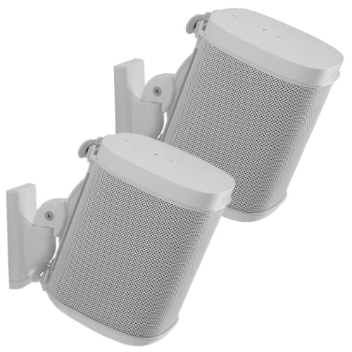 Sanus Adjustable Speaker Wall Mounts Designed for SONOS ONE, Play:1 & Play:3 - Pair (White)
