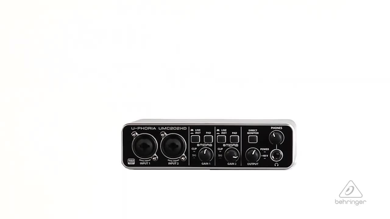 Behringer U-PHORIA UMC202HD Audiophiles 2x2, 24-bit/192 kHz USB
