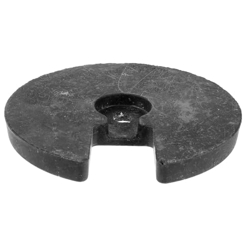 Base ronde lestée en plastique noir pour lampe de table avec passe-fil