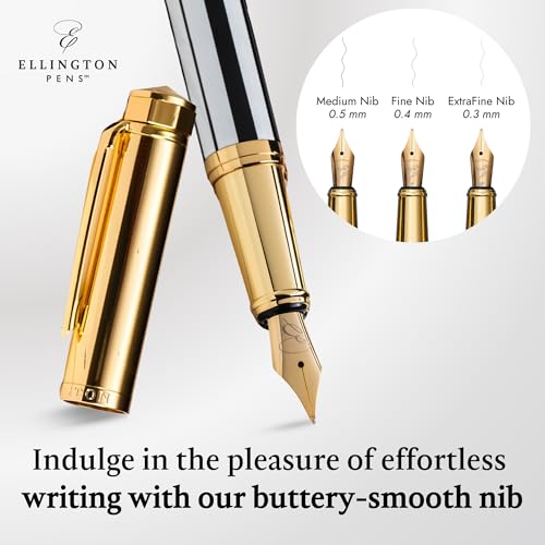 Image of Luxury Fountain Pen Set for Writing, Refillable Ink Converter, Gift Box