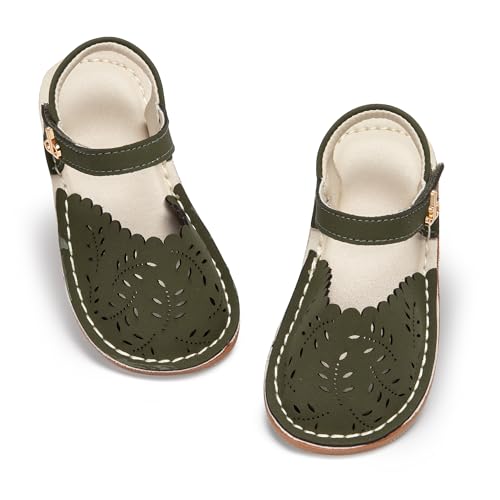 Image of THEE BRON Toddler Floral Cutout Closed Toe Sandals for Girls Breathable Summer Shoes