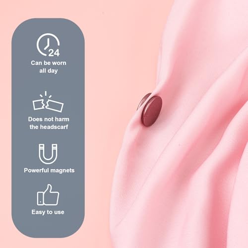 Image of 12pcs Hijab Magnetic Pins, Strong Hijab Magnets Multi-Purpose Scarf Clasp Pinless Brooch Buttons for Women Scarves Clothes Dress (Color A)