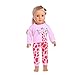 Bongles Oulensy Pijama De Dormir Pjs Ropa Hermosa Ropa De Muñecas De 18 Pulgadas Nuestra Generación Viaje Niña Regalo De Los Niños (Rosa De La Jirafa)