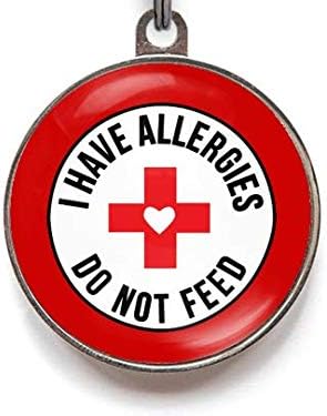 Wag-A-Tude Tags I Have Allergies Do Not Feed Dog ID Tag - Medical Alert Pet Tag (Large)