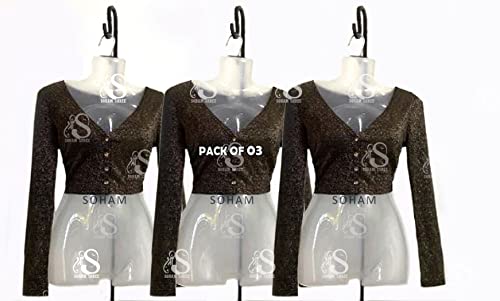 Image of Female Mannequin - Non-Breakable Plastic Shell Women Body Mannequin Dummy Model Hanger Dress Kurti Display Stand (Pack of 03)