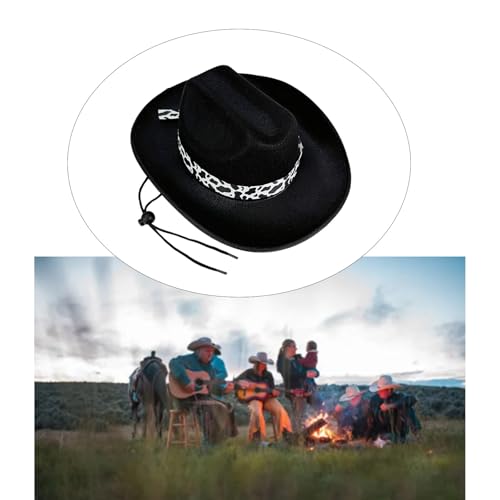 Comfortable Cow Hat Band Childrens Western Hat Fabric Fabric for Parties Daily Wear Wool Cowboy Hats for Boys and Girls3