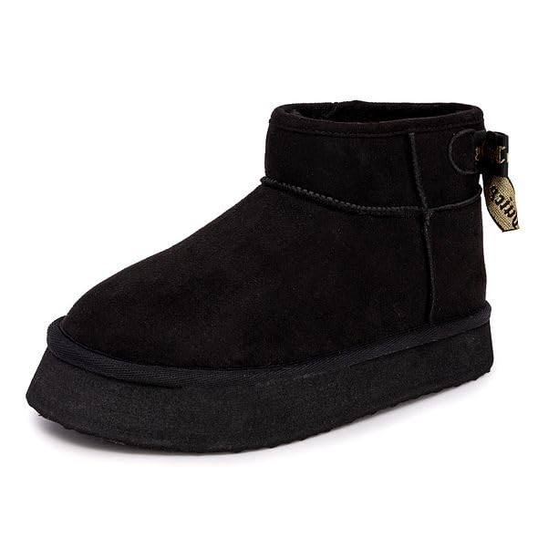 Juicy Couture Girls Slip On Winter Boots Warm Insulated Fashion Ankle Booties Outdoor Snow Boot for Little Kid/Big Kid