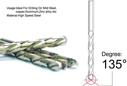 Oxtul 10Pcs,5/64",Hss General Purpose Heavy Duty Jobber Length Cobalt Twist Drill Bits,Ideal For Drilling On Mild Steel, Copper, Aluminum, Zinc Alloy Etc. #TOP6