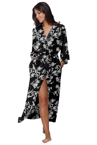 Women's Soft Robes Long Bath Robes Full Length Kimonos Sleepwear Dressing Gown,Solid Color