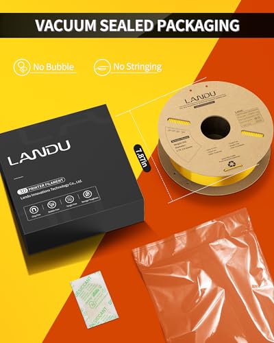 Image of LANDU Silk PLA Filament 1.75mm Gold 1KG, 3D Printer Filament Dimensional Accuracy + /- 0.02mm, 1kg Cardboard Spool(2.2lbs), Neatly Wound 3D Printing Filament Fits for Most FFF 3D Printers, Gold