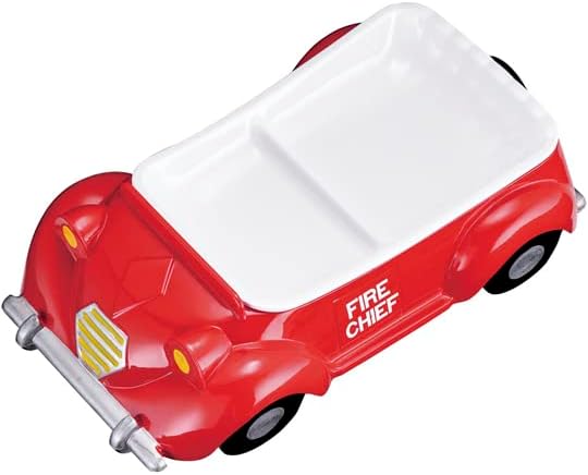 Endoshoji TKG RLVO705 Melamine Children's Lunch Plate, Open Car, Fire Truck (Red)