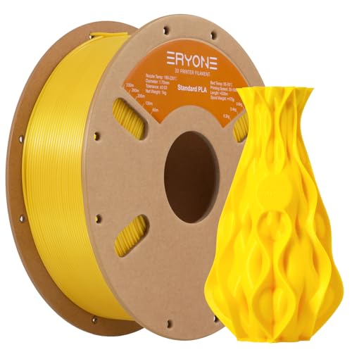 Image of ERYONE PLA Filament 3D Printer PLA Filament 1.75mm + /- 0.03mm, PLA Filament 1KG Cardboard Spool(2.2LBS), Yellow