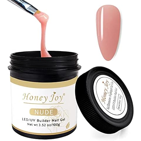Honey Joy Nude Builder Nail Gel 100g/3.5oz Large Capacity Gel For Nail Extensions Sculpting & Nail Glue LED/UV Builder Nail Gel Bottle Nail Art Manicure,HJ-GEL005-Nude Cover