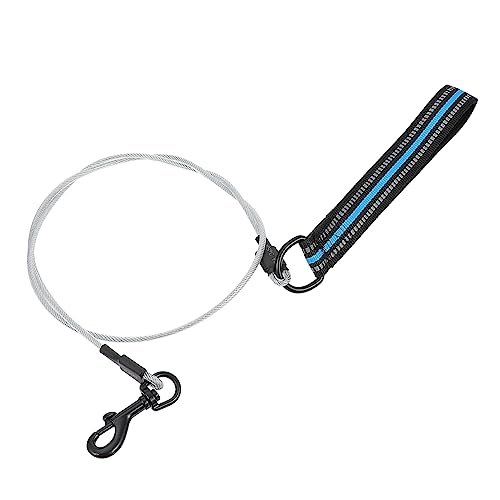 BELLIFFY 1個 犬の鎖 不滅の犬のおもちゃ 犬のトレーニング 子犬用ハーネス ケーブル 大型犬用の犬用おもちゃ ポータブルペット ロープ ハンドル付きリーシュ 鋼線の鎖 ナイロン Blue