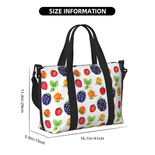 Laptop Tote Bag for Women Work - Strawberry fruit Gym Bag for Women Men, Personal Item Crossbody Travel Bags Carry On, Overnight Weekender Bags for Women Travel2