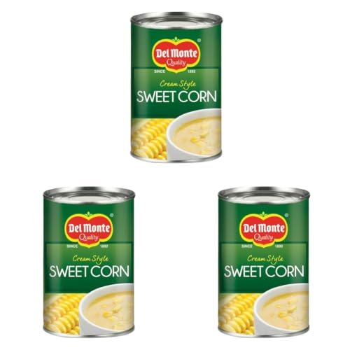 Image of Del Monte Sweet Corn Cream Style 425 g | Cream Style Corns | Sweet Corn Kernels | Packaged Vegetable (Pack of 3)