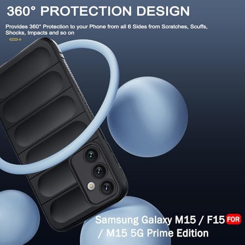 Image of TOUCCH Samsung Galaxy M15 / F15 Silicone Back Bumper Case| Shock Proof Design & Camera Protection | Premium Rubberised Cover (Microfiber Lining) for Samsung M15 / F15 | Matte Silicone - Blue