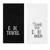 Oudain 2 Pieces Valentine‘s Day Gift Cotton Towel Cute Bathroom Hand Towel Gifts for Anniversary Wedding Christmas Couple 2 x 12 Inch(Classic Color)