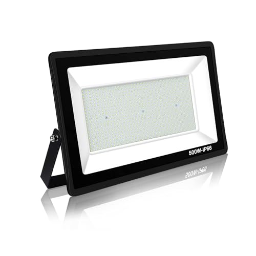 Jefedana led strahler außen 500W Superhell Außenstrahler,IP66 Wasserdicht LED Fluter 50000LM Flutlicht led aussenstrahler 6000K Kaltweiß LED Außenstrahler