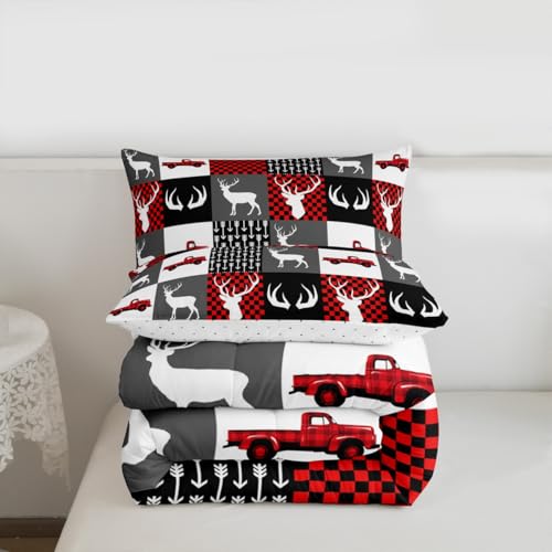 Image of Feelyou Farmhouse Deer Comforter Set Twin Size for Kids Boys Girls
