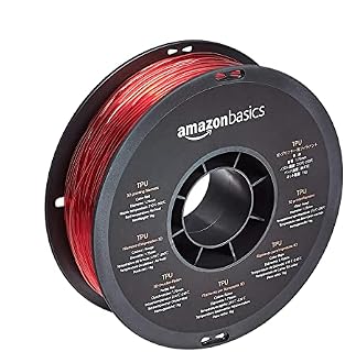 Amazon Basics TPU 3D Printer Filament, 1.75 mm, Red, 1 kg Spool (2.2 lbs)