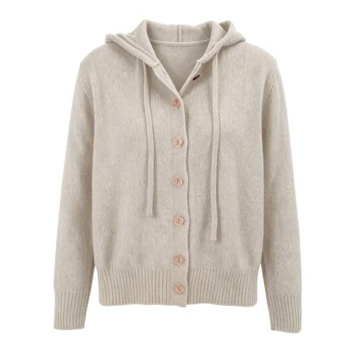Womens Knit Hooded Cashmere Sweater