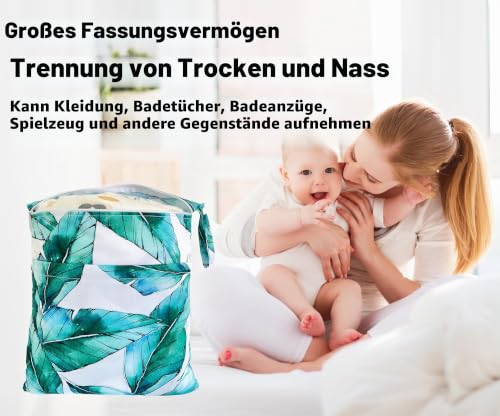TRASUN Wetbag Kindergarten Nasstasche Windel Taschen Schwimmsachen Nassbeutel Nasse und Trocken Wickeltasche 2er Wasserdicht Waschbar… – Ansicht 3