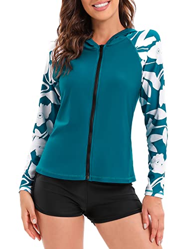 Women's Long Sleeve Rash Guard UPF50+ Sun Protection Swim Shirt