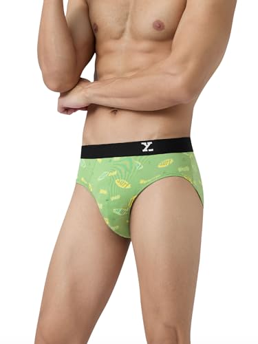 Image of XYXX Men's Surf Super Combed Cotton Regular Fit Printed Antibacterial Briefs with No Marks Waistband