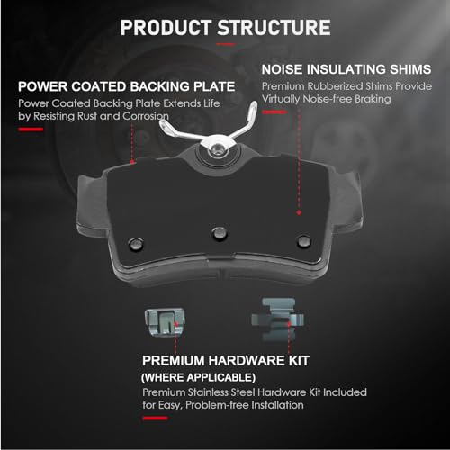 Image of cciyu D627 4pcs Rear Ceramic Brake Pads Kits 1994-2004 For Ford Mustang