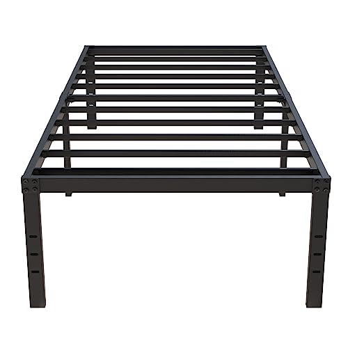 Upcanso 18" Twin XL Metal Bed Frame with Storage, Heavy Duty
