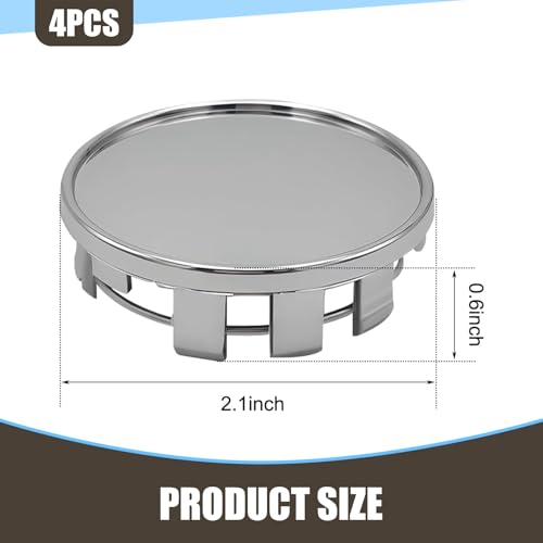 Eratus 4 PCS Wheel Center Caps, Rust and Moisture Protection Hubcaps, ABS Plastic + Steel Rim Structure Snap-on Non-Destructive Installation Tire Decorative Cover, for Most Cars SUVs (Silver) - Thumbnail 2