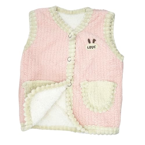 Warm Jacket Cotton Vest for Baby Toddler Girls Cute Soft Waistcoat Jackets,Pink (US, Age, 15 Months, 24 Months, Pink)