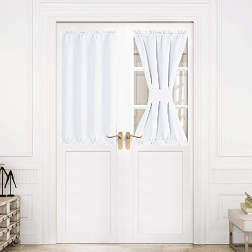 NICETOWN Patio Door Curtain Window Treatment Draperies for Kitchen, Thermal Insulated Room Darkening 30x40 Inch Rod Pocket French Glass Door Curtain P