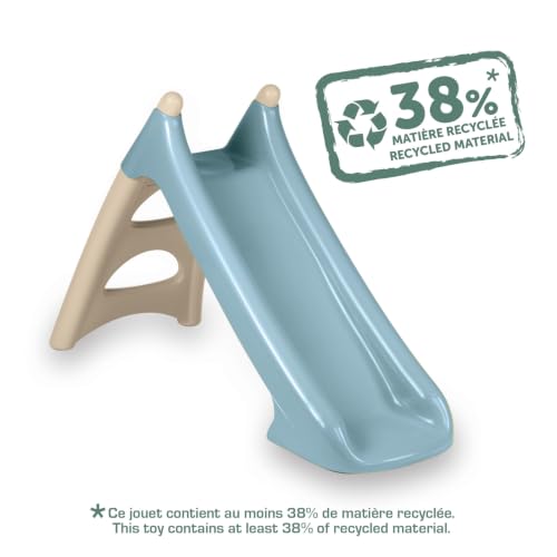 Smoby Life - Toboggan XS Bleu - Glisse de 90cm - Hauteur 1m - Marches Antidérapantes - Traité Anti-UV - Matière Recyclée - A Partir de 2 Ans - Fabrication Française