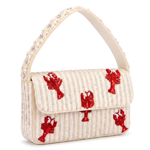 Sunnymove Beaded Shoulder Bag, Handmade,Lobster