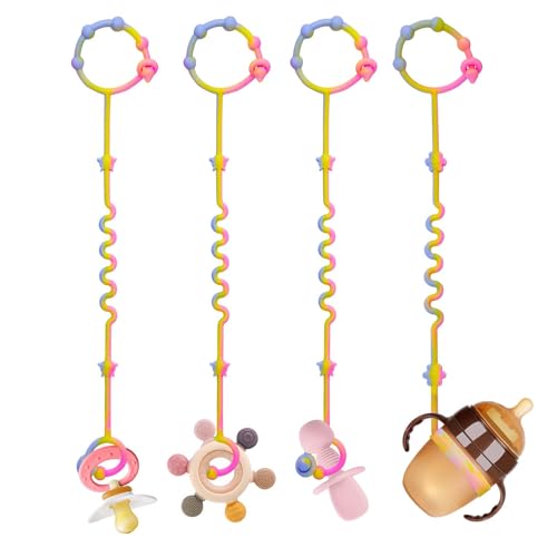Image of Toy Straps for Baby,RTMOK Silicone Setpacifier Clip,Applies to Car Seat Toy,Teether Toy,High Chair,Stroller Accessories,Baby Toy Clips,Cribs,Rocking Chair