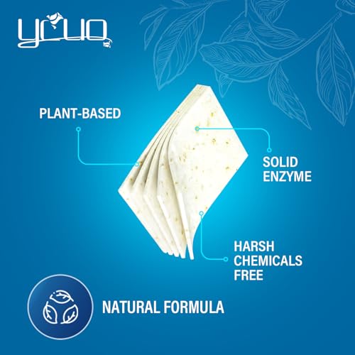 Image of YUCO Dishwasher Sheet, Enzyme Powered 72 Loads, Phosphate-Free Dishwasher Detergent Sheets, Multi-Layer Cleaning Sheet, Fast Dissolving Grease Removal, Fresh Lemon Scent, Safe for All Dishwashers