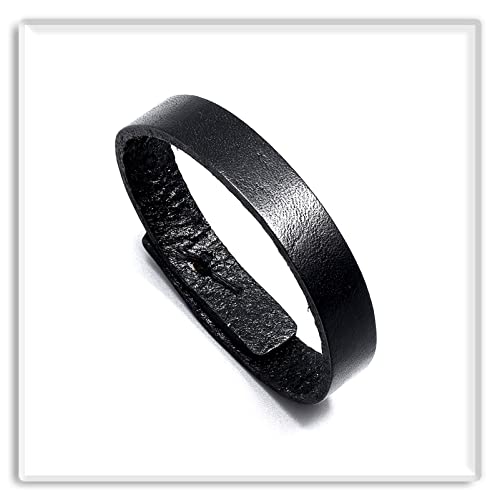 Image of Xusamss Fashion Simple Button Wristband Leather Cuff Bracelet